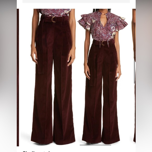NWOT Ulla Johnson Nico belted corduroy pants - Picture 1 of 9